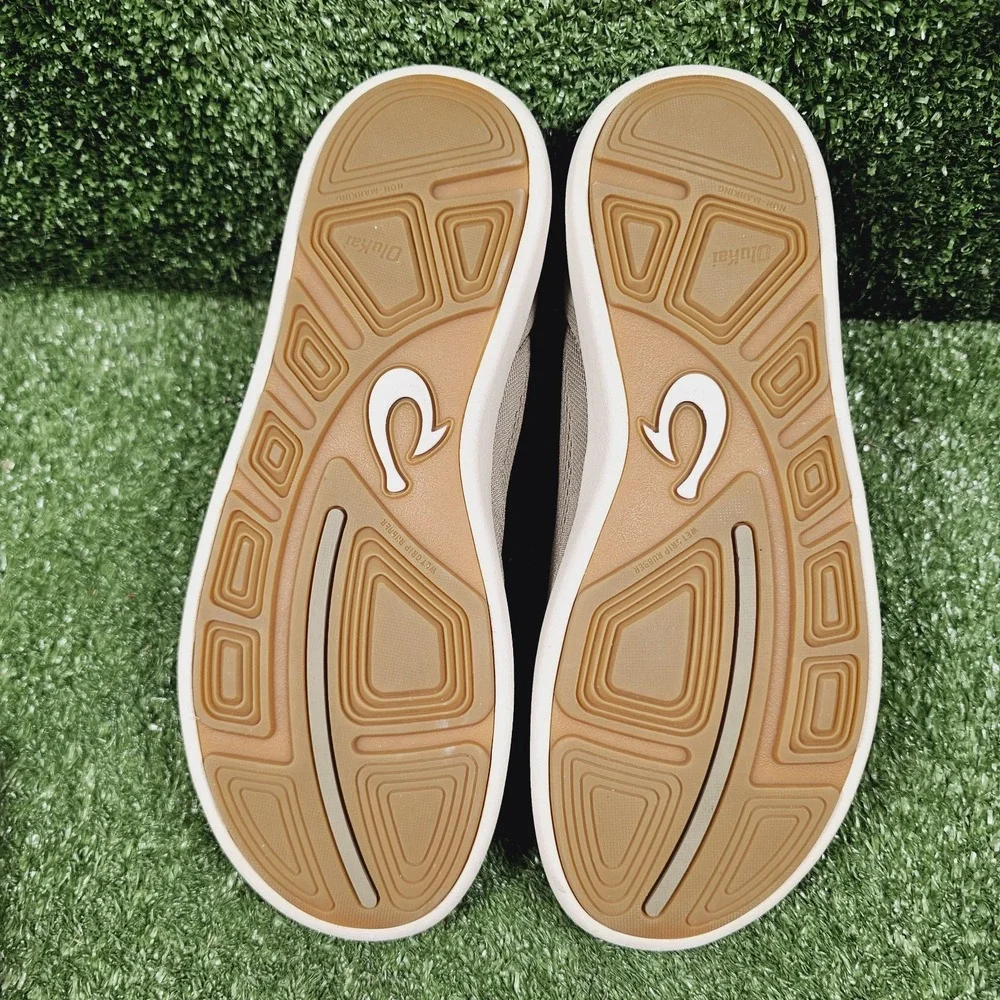 Olukai Moku Pae Khaki Clay Mesh Slip On Comfort Boat Shoes Mens Size 9.5